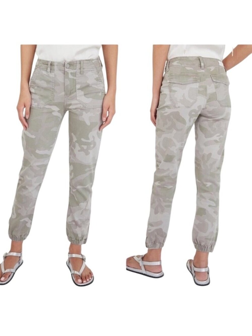 Paige Mayslie Jogger Camo Pants Slim Fit Stretch Twill women’s 29 Utility Style